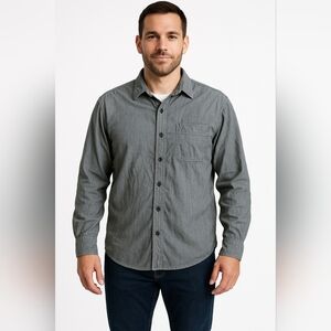 Eddie Bauer Mens Heather Gray Long Sleeve Flannel Button Down Shirt Sz X…